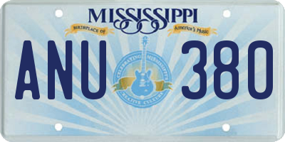 MS license plate ANU380