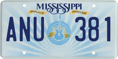 MS license plate ANU381