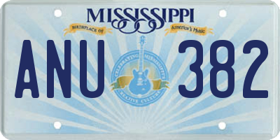 MS license plate ANU382