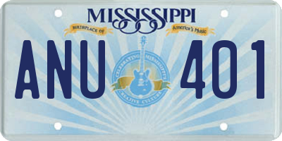 MS license plate ANU401