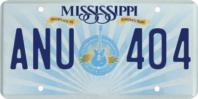 MS license plate ANU404