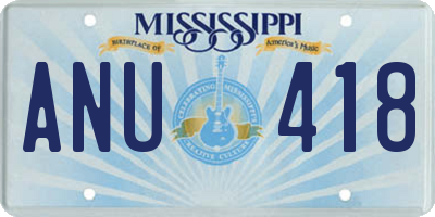 MS license plate ANU418