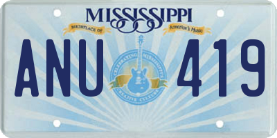 MS license plate ANU419