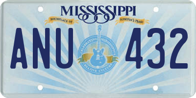 MS license plate ANU432