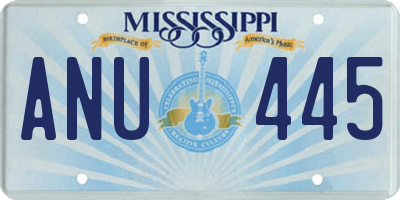 MS license plate ANU445