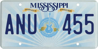MS license plate ANU455