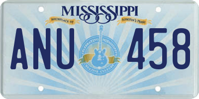 MS license plate ANU458