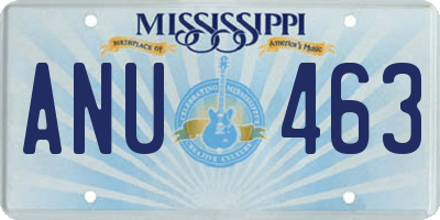 MS license plate ANU463