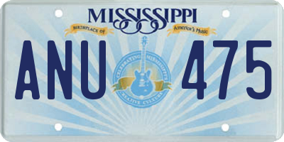 MS license plate ANU475