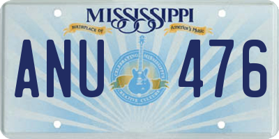 MS license plate ANU476