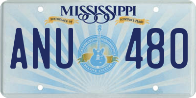 MS license plate ANU480