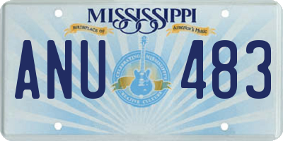 MS license plate ANU483