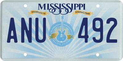 MS license plate ANU492