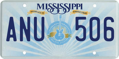 MS license plate ANU506