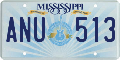 MS license plate ANU513