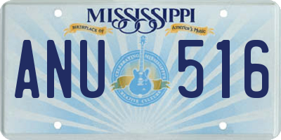 MS license plate ANU516