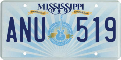 MS license plate ANU519