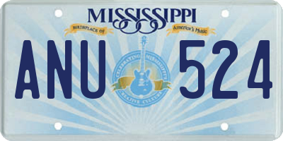 MS license plate ANU524