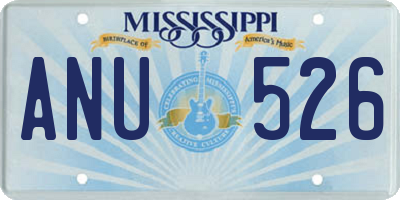 MS license plate ANU526