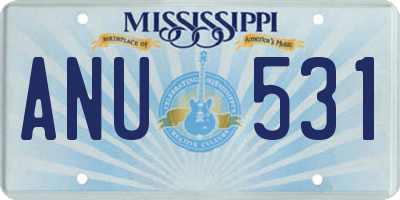 MS license plate ANU531