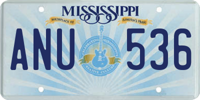 MS license plate ANU536