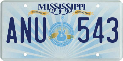 MS license plate ANU543
