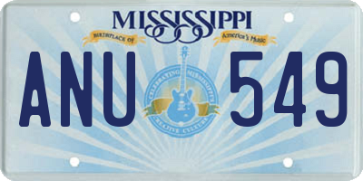 MS license plate ANU549