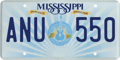 MS license plate ANU550