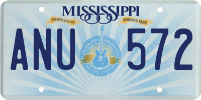 MS license plate ANU572