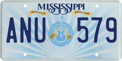 MS license plate ANU579