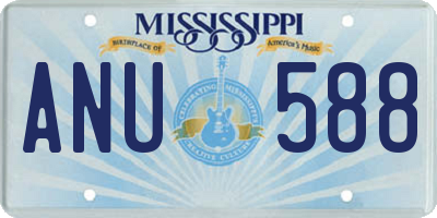 MS license plate ANU588