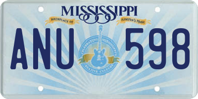 MS license plate ANU598