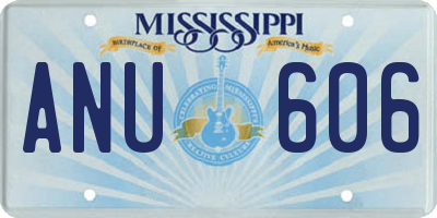 MS license plate ANU606