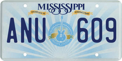 MS license plate ANU609