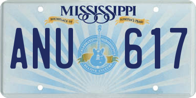 MS license plate ANU617