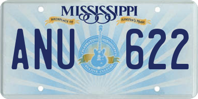 MS license plate ANU622