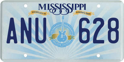 MS license plate ANU628