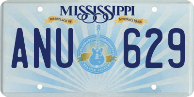 MS license plate ANU629