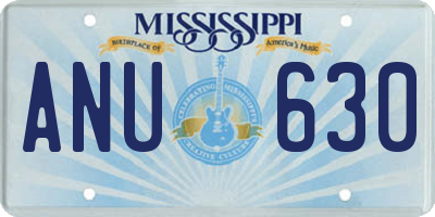 MS license plate ANU630