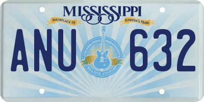 MS license plate ANU632