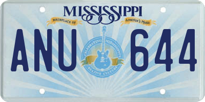 MS license plate ANU644