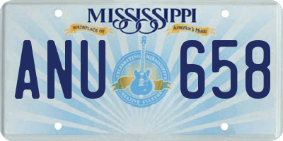 MS license plate ANU658