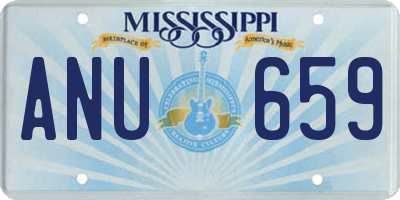 MS license plate ANU659