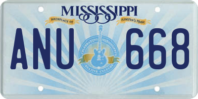 MS license plate ANU668