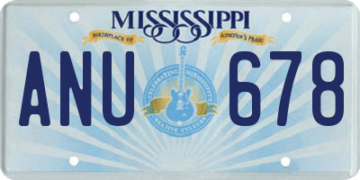 MS license plate ANU678