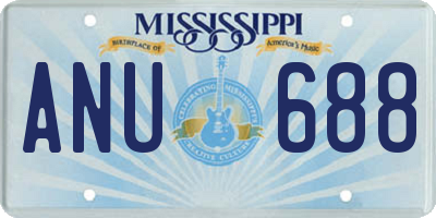 MS license plate ANU688