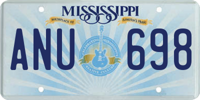 MS license plate ANU698