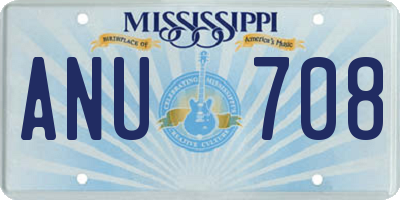 MS license plate ANU708
