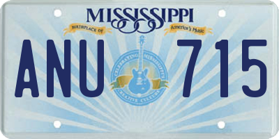 MS license plate ANU715