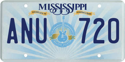 MS license plate ANU720
